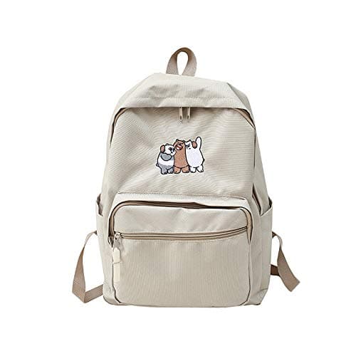 We Bare Bears Casual Backpack Popular Leisure Backpack Printed Daypack School Backpack Outdoor Sports Backpack (Color : Khaki, Size : 28 X 11 X 40cm)