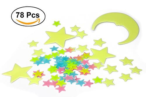 Edelin wall stickers 78pcs fluorescent dots for a Fluorescent starry sky and glow-in-the-dark