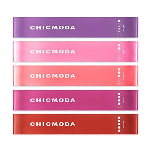 CHICMODA Resistance Bands Set, Exercise Loop Bands Tone Legs, Butt and Core. Workout Bands for Home Fitness, Stretching, Pilates, Crossfit, Yoga, Flexbands -Natural Latex
