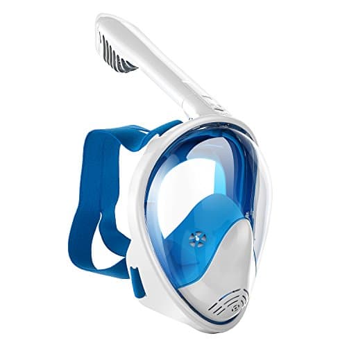 Luke Full Face Snorkel Mask Foldable 180° Panoramic View Diving Scuba Mask Easy breath with Anti-Fog and Anti-Leak with Adjustable Head Straps Design for Adults,Youth,kids