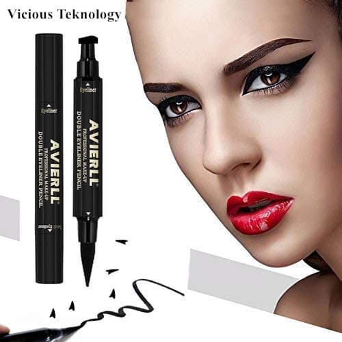 Eyeliner Stamp 2 pens, 2 double sided pens, liquid winged eyeliner pen waterproof smudgeproof long lating wing original eyeliner pen