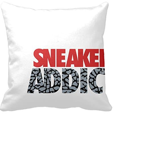 Succinct Sneaker Addict Text Cement Decorative Pillowcase 18 X 18 Pillow Cover