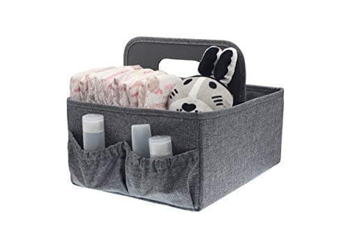 Best Foldable Diaper & Wipes Caddy -Nursery Foldable Caddy-Portable Diaper Changing Organizer Portable Diaper Caddy-Huge Space for Bottles, Toys & Wipes. Perfect Baby Shower Gift (Gray)