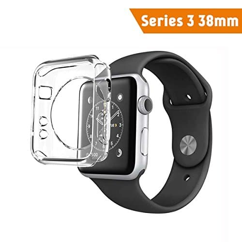 Ceavis for Apple Watch 3 Case 38mm, Apple Watch 2 Case 38mm, iWatch Screen Protector Tpu All-around Protective Case 0.3mm HD Clear Ultra-thin Cover for Apple Watch Series 3/2 (38mm)