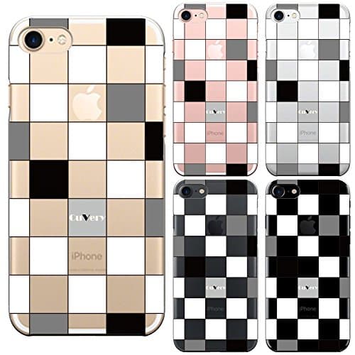 iPhone 7 Case Anti-Scratch Clear Back for iPhone 7 4.7 CuVery block check white black