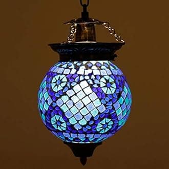 earthenmetal 5Watts Spherical Hanging Lamp (Blue)