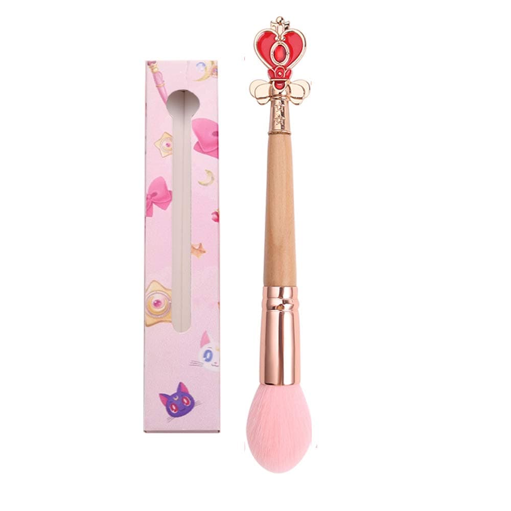 Bamboo Handle Makeup Brush Tool Sailor Moon/Cardcaptor Sakura Makeup Brushes Metal Brush Head Pink Soft Hair Pinceaux Maquillage (Heart)