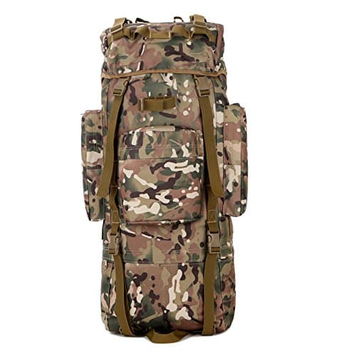 Durable Lightweight Mountain Travel Backpack with Internal Frame Hiking ( 80L Green Camo)