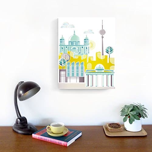 Berlin Canvas Wall Art, Brandenburg Gate Skyline, Framed