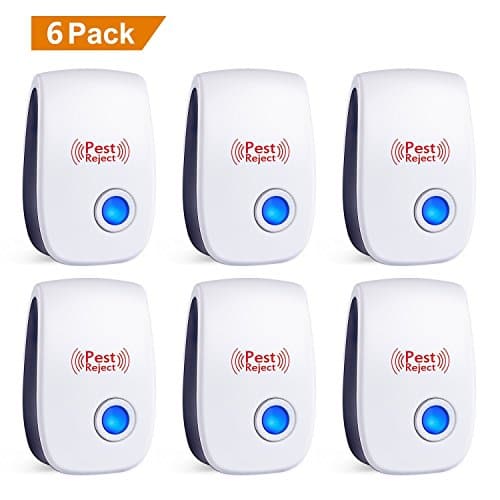 [UPGRADED] Ultrasonic Pest Repeller - BEST Pest Control 6-Pack with DOUBLE IMPACT - Plug-In Electronic Home Repellent Anti Mice, Ant, Roach, Mosquito, Outdoor/Indoor (6-packV2, White+black)