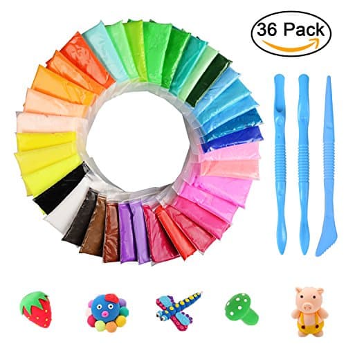 DIY Fluffy Slime Kit, KidsHobby 36 Pack Soft Putty Floam Slime Kit Stress Relief Toys for Adults and Kids, Non-Sticky and Non-Toxic