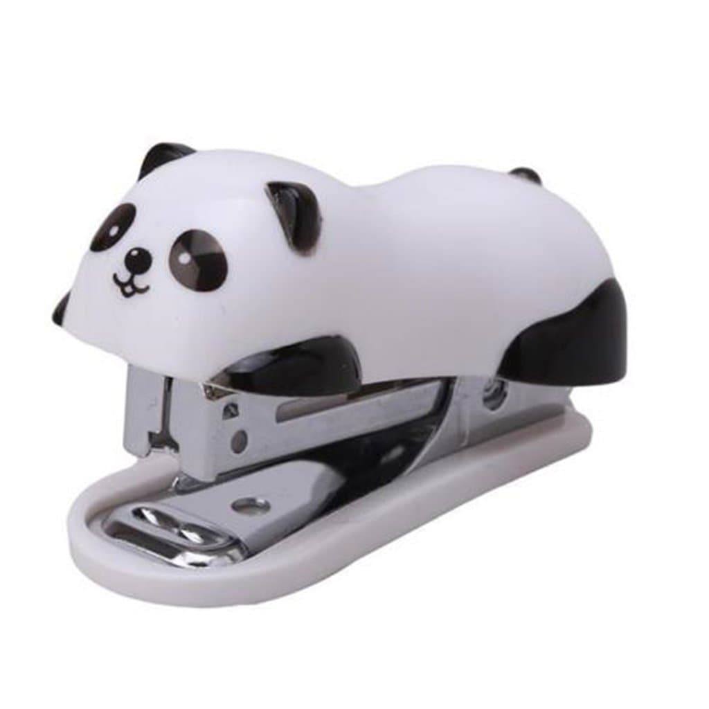 XINW Cute Panda Mini Desktop Stapler Office Studen Stapler Kits