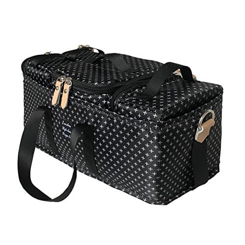 Landuo Diaper Bag Multi-Function Waterproof Travel Backpack Nappy Bags for Baby Care, Spacious Tote Design Organizer with 4 Different Sized Cubes, Durable & Stylish, for Mom/Dad(Black)