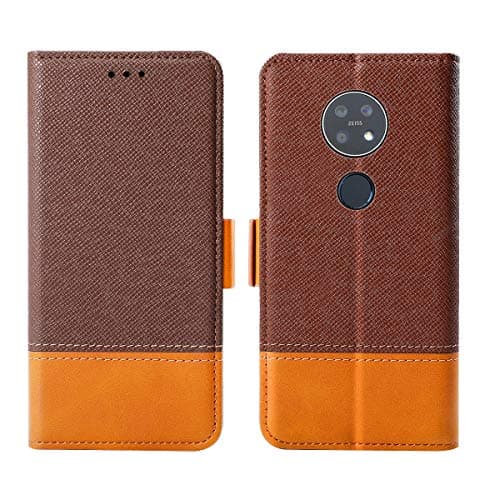 Torubia Case Compatible with Nokia 7.2 Wallet Case, [Folio Style ] Premium Case Compatible with Nokia 7.2 Card Cases Stand Feature for Case Compatible with Nokia 7.2 [Brown 0 ] Back Shell