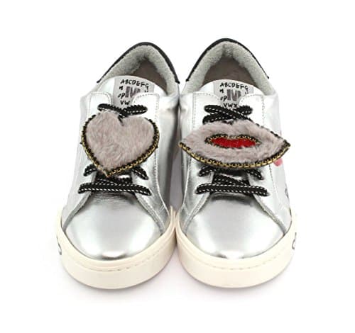 Meline Sneaker D14 Velam Argento Bocca Cuore Grigio