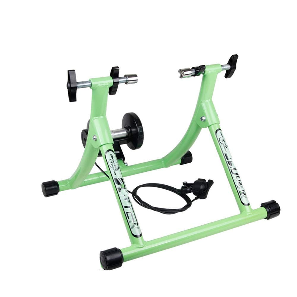 Indoor Cycle Trainer Stand Wire-controlled Indoor Mountain Road Training Platform Turbo Trainer,Variable Resistance Indoor Bike Trainer For Road Home Bike Trainer ( Color : Green , Size : 26-28' )
