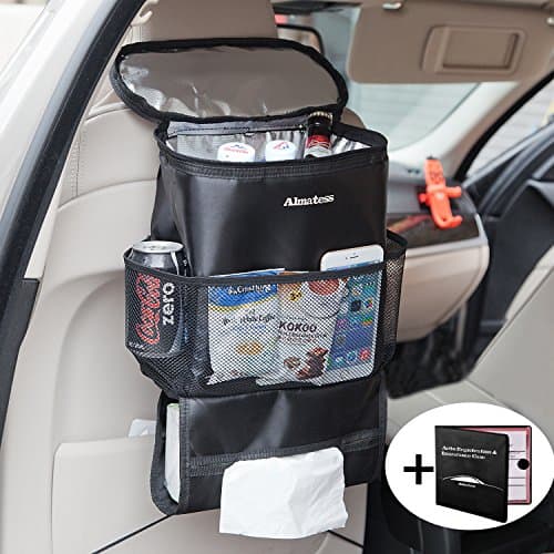 Almatess Upgraded Version Car Seat Back Organizer, Multi-Pocket Travel Storage Bag(Heat/Cool-Preservation)