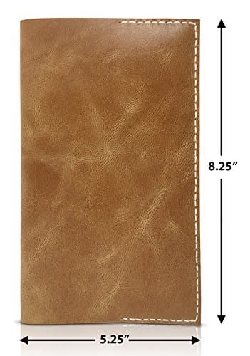 Leather Notepad Lined Refillable Moleskine Cahier Large Professional Hand Sewn Writing Journal – Field Notes To Do List Job Task Organizer - Daily Note Taking Pad to Write In (Tan)
