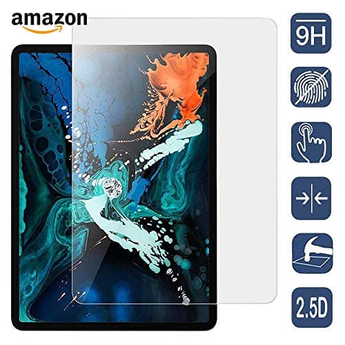 Screen Protector iPad Pro 11 inch - Tempered Glass for Apple iPad Pro 11" 2018 [Apple Pencil Compatible] 0.3mm High Tactile Response [2.5D Rounded Edge] Scratch Resistant 9H Hardness [Eye Protection].