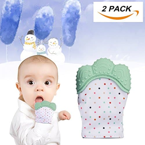Babylian Teething Mitten, Infant Teether for Massage Sore Teething Gums,Teething Toys for 3-12 Months Baby, Best Toddler Toys for Teething Babies. ( Twins in Pack)