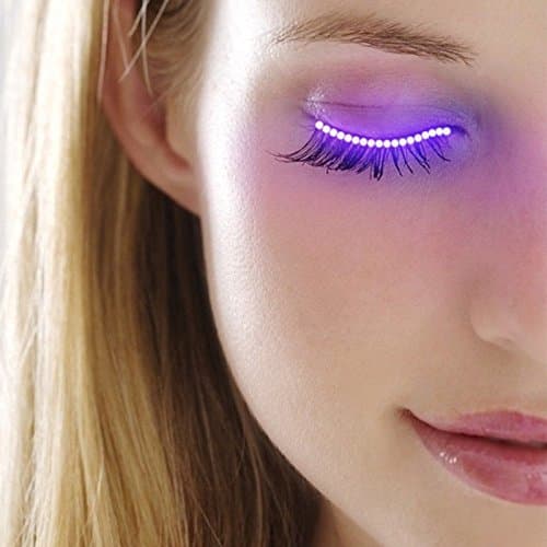 LED Eyelashes Light Liner Unisex Flashes Interactive Eyelashes Lamp, Shining Charming for Party, Bar, NightClub, Concerts, Birthday, Halloween Ornament.