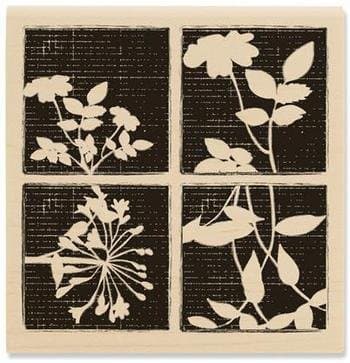 Textured Floral Square - Rubber Stamps