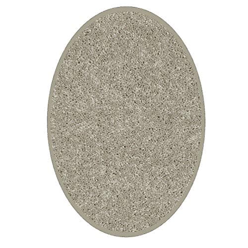 American Bright Solid Color Beige Area Rug - 6'x9' Oval