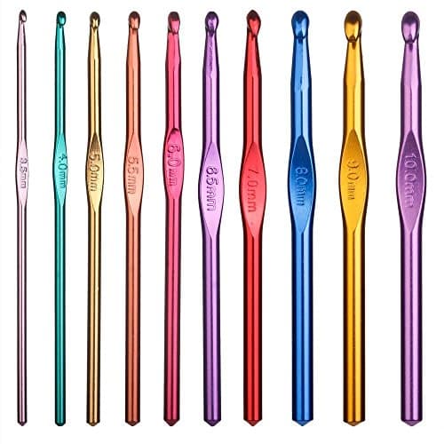 Crochet Hooks, Mixed Aluminum Handle, Colorful Hooks