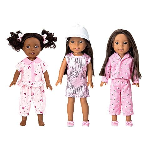 3pcs Doll Clothes and Hat Hairpin Set include Accessories for 14 inch 14.5 inch American Girl Doll Wellie Wishers Doll