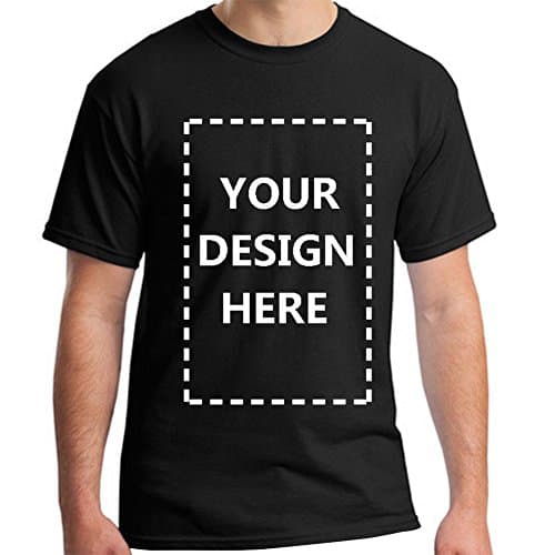 Mens Custom Add Your Personalized Design Photo Text Name Here Cotton T Shirts Black XXL