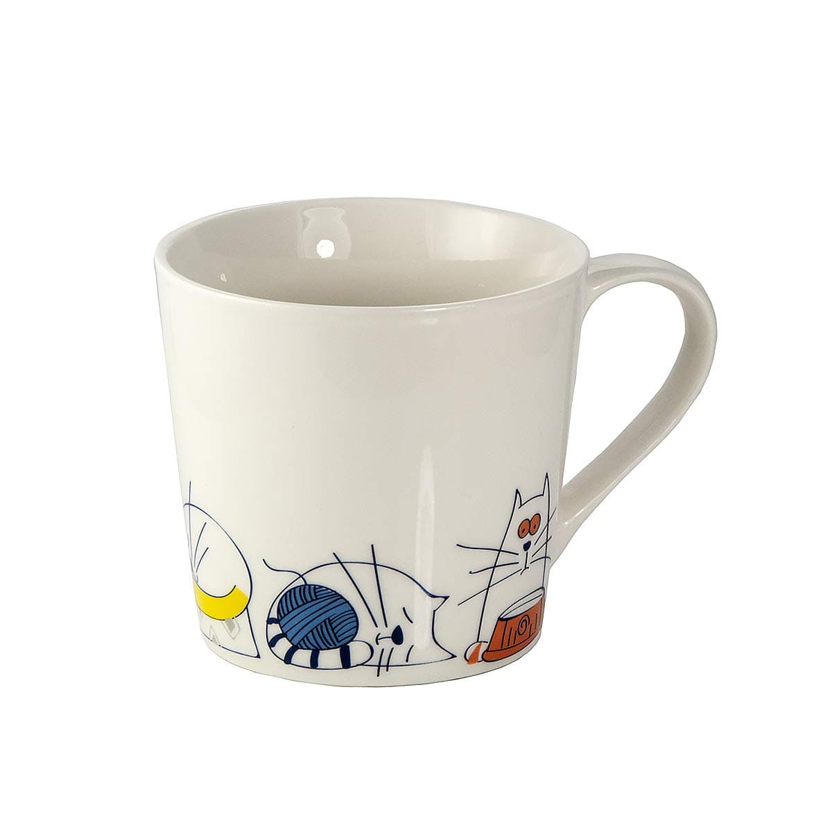 Cat Mug for Hot Drinks, Big Tea and Coffee Cup in New Bone China with Funny Cats Gift for Animal Lovers