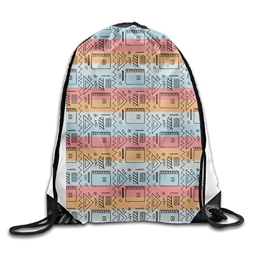 Hand Drawn School Tool Cool Drawstring Travel Sports Backpack Gift
