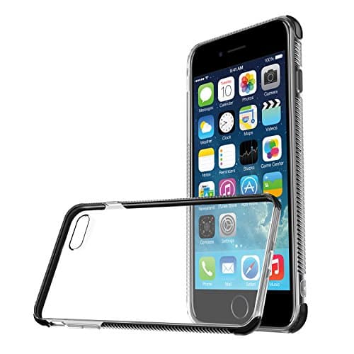 iPhone 8 Case,iPhone 7 Case,Desnakk Full Corners Protection Flexible TPU Anti-Slip Shockproof Protective Case for iPhone 7/8 - Clear &amp; Black