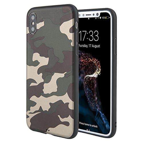IRONHIDE iPhone X Case | Camouflage Design | Slim & Lightweight | TPU Material | Provides 360° Protection (Army Green)
