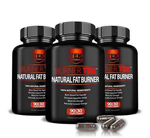 BurnerTEK™ All Natural #1 Rated Fat Burner 3 Pack - Save Big - 12 Ingredients, 270 Pills, 90 Day Supply - Lose Weight, More Energy & More Stamina