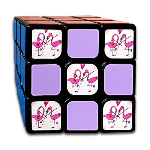 Clock Pink Flamingos 3x3 Smooth Speed Magic Rubiks Cube Magic Cube Puzzles Puzzles Toys
