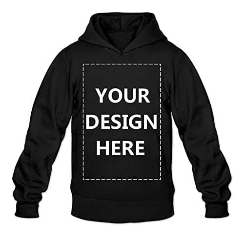Man Custom Pullover Hoodie Design Your Own Hooded Sweatshirt Customized Hoodies Black M
