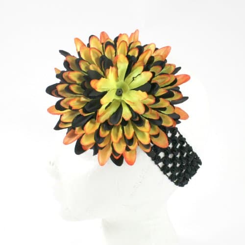 Large Flower on Crochet Headband (Halloween/Fall)