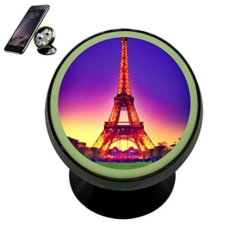 Eiffel Tower DIY Magnetic Phone Car Mount Holder for iPhone 360 Rotation Noctilucent Function,Black