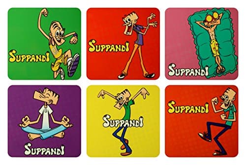 Eco Corner Ack Colour Suppandi Coasters 8.8 cm x 8.8 cm x 0.6 cm Multi-color