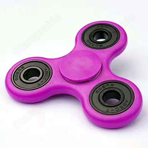 Mysterious Spinner Plastic Tri-Spinner EDC ADHD Focus Toy With Longer rotation and Smaller Friction, Great for Deep Thought &amp; Anxiety Relief (Purple)