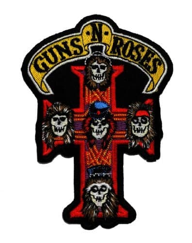 3-Pack 3.1" x 4.4" Guns N" Roses Band Cross Hard Rock DIY Applique Embroidered Sew Iron on Patch
