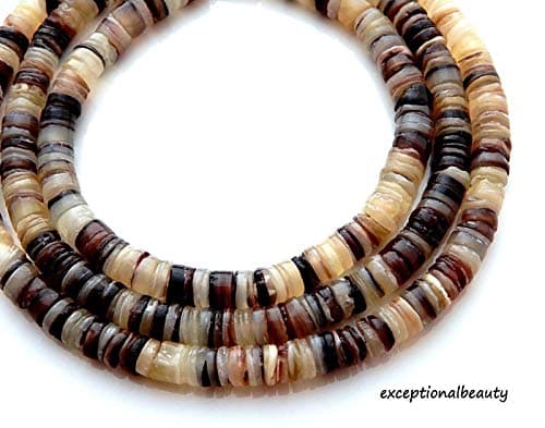 Hammer Shell 4-5mm Heishi Slice Tropical Puka Shell Beads Long 24 Inch Strand