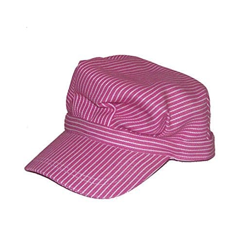 RTD Trading Toddler's Deluxe Train Engineer Hat w/Adjustable Touch Fastener (Pink Striped)
