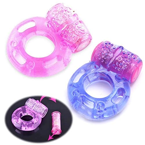 Male Vibration Collars Delay Pre-Mature E-Jaculation Lock Fine Ring for Men (2pcs)