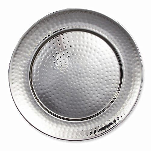 Stainless Steel 14 Hammered Round Tray