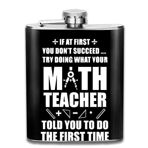 SmallHan Try Doing Math Teacher Math Funny New Brand 304 Stainless Steel Flask 7oz