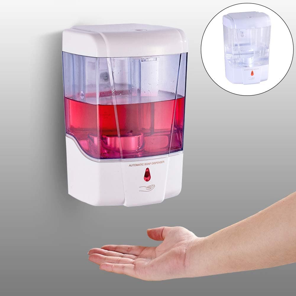 topxingch Automatic Hand Soap Dispenser, Touch Free, Wall Mounted, Foam Soap, Sanitizer, Shower Dispenser Lotion Container for Domestic or Commercial Bathroom White