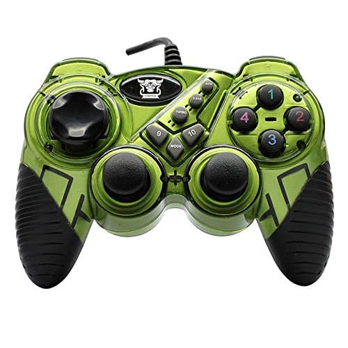 Jibrael USB 2.0 PC Computer GAME PAD JOYSTICK JOYPAD Double shock Controller COOL ROCK GREEN