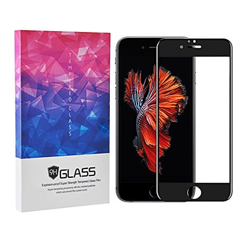 ProChosen 3D Curved Edge Tempered Glass Screen Protector for Apple iPhone 6/6s from Drops &amp; Impacts, HD Clear, Bubble-free Shockproof 4.7-Inch [3D Touch Compatible] Black
